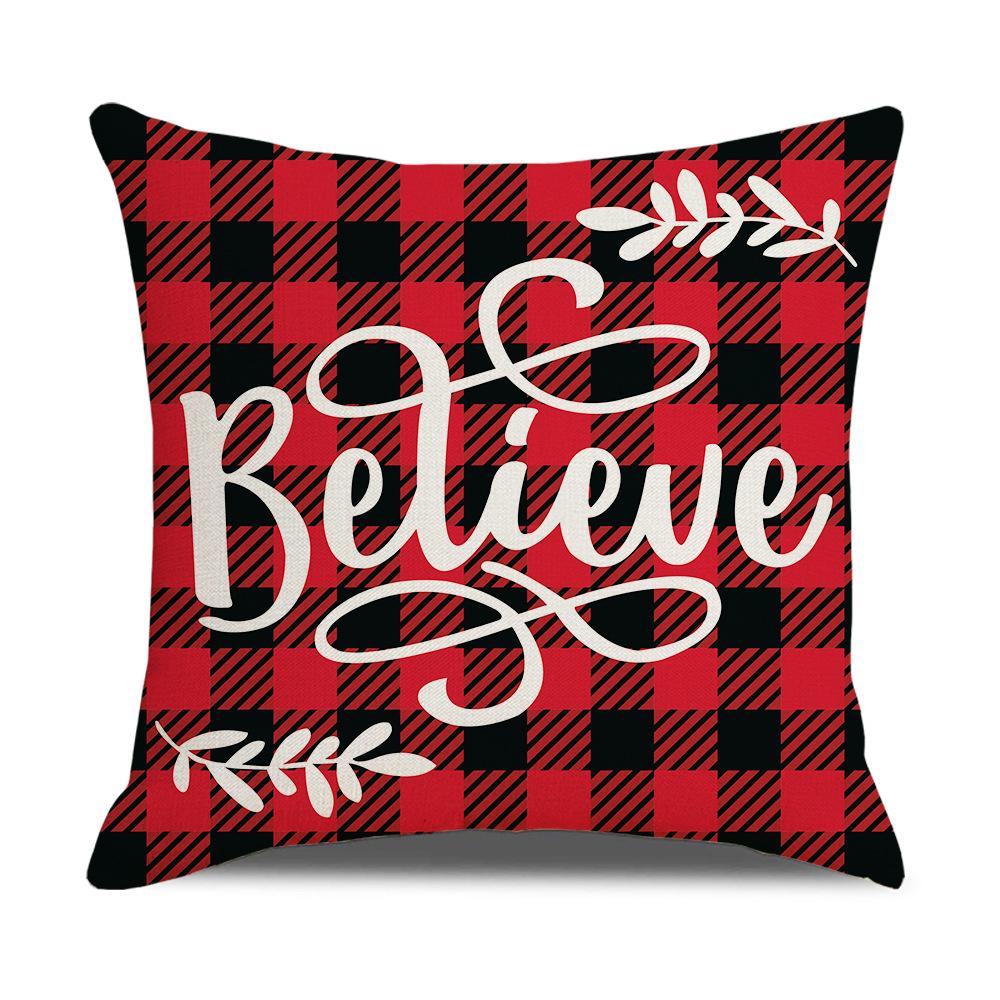 Weihnachts-Kissenbezug Brief Elch Weihnachtsbaum Sofa-Kissenbezug Leinen Kissen Heimtextilien