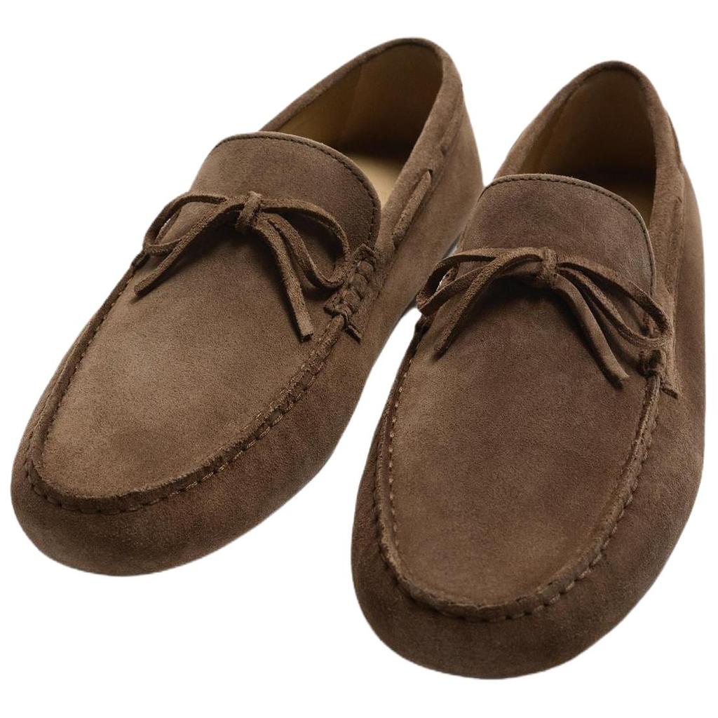 Zara Limited Edition Vintage Round Toe Leather Casual Loafers Men Loafers Brown 2693520700