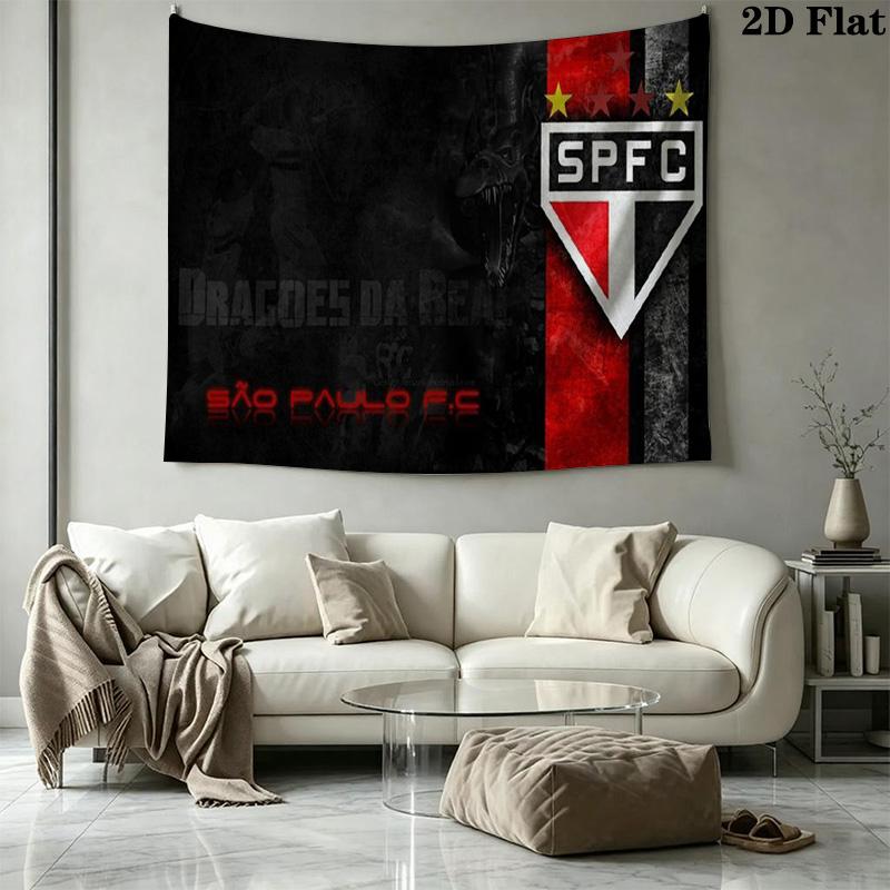 Sao Paulo FC Wall Tapestry Aesthetic Wall Hanging Printed Fabric Blanket Decorative Tapestries for Bedroom Living Room Home Decor