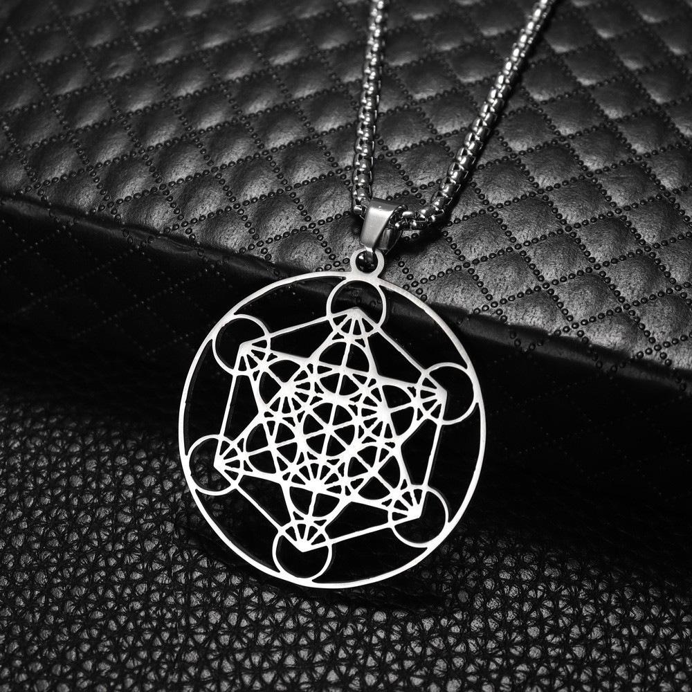 Six Star Array Hollow Pendant Men's and Women's Geometric Solomon Necklace Gift