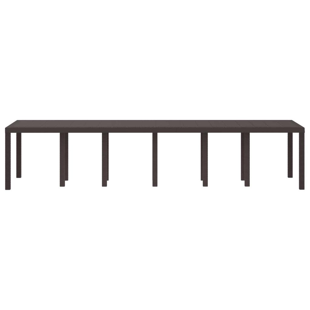 Garden Table Brown 350 X 100 X 74 Cm Poly Rattan