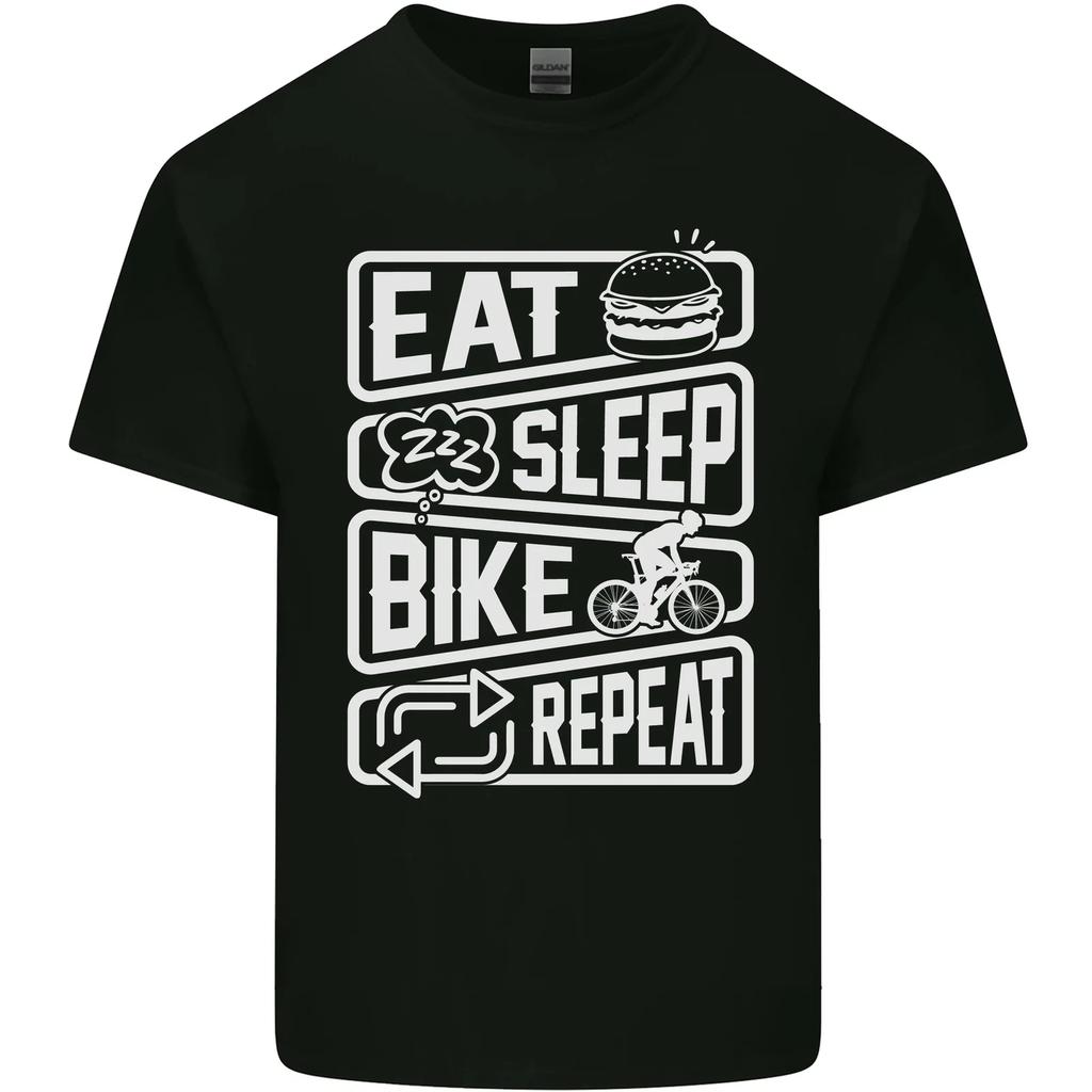 Cycling Eat Sleep Bike Repeat Funny Bicycle Kids T-Shirt Childrens