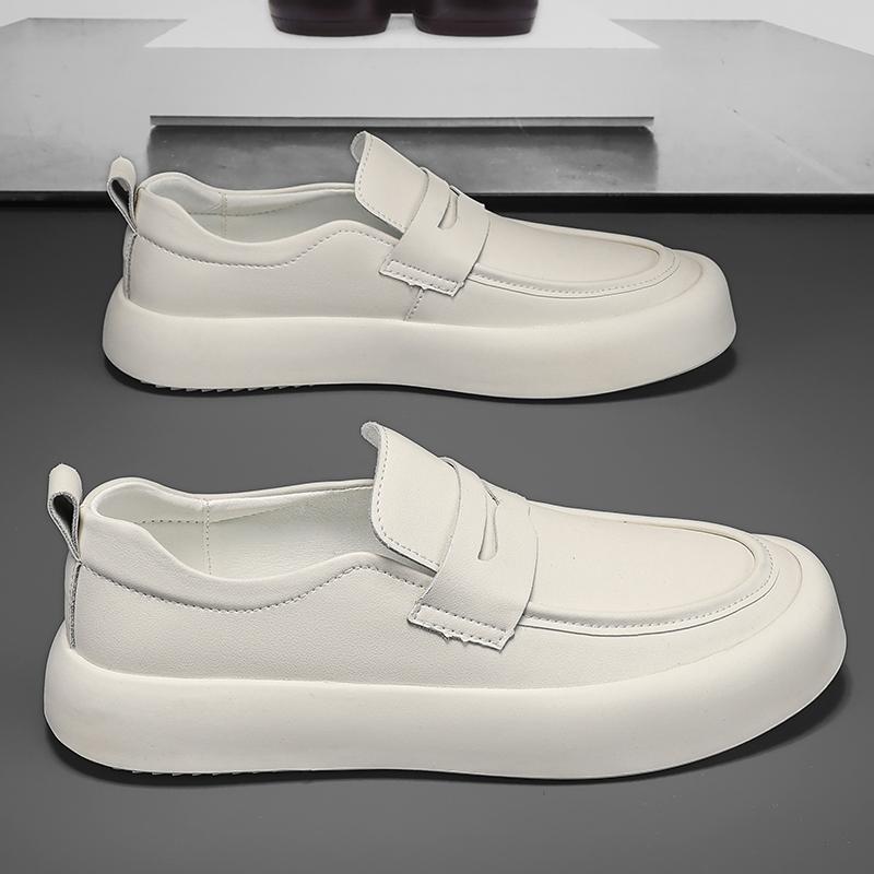 

Удобная мужская повседневная обувь Новая мода Обувь для вождения Мужские лоферы из натуральной кожи Удобные мокасины Слипоны Деловая обувь 44 белый