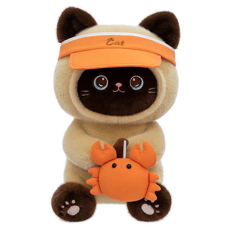 Large Greedy Cat Fishing Plush Doll - Perfect Gift for Kids