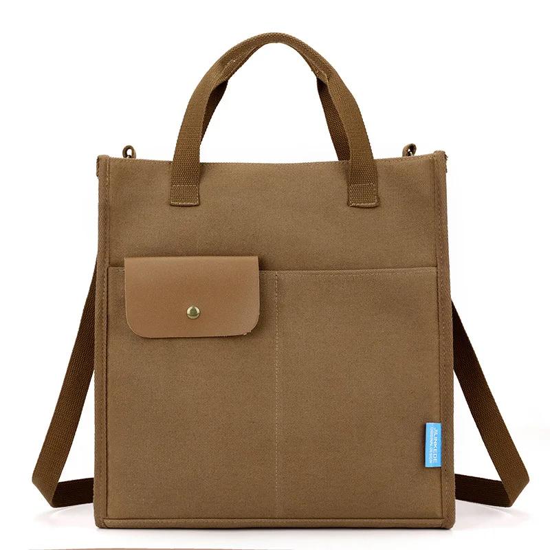 Korean Version of the Versatile Women's Canvas Commuter Shoulder Bag Large Capacity Women's Bag