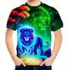 Summer Round Neck Cartoon Animal Pattern 3D Printed Top Fashionable Casual Short Sleeved Children's Boy T-shirts