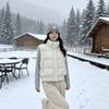 Sweet polka dot knitted splicing twist sleeves winter cotton clothes women's loose short warm thickened bread clothes jacket
