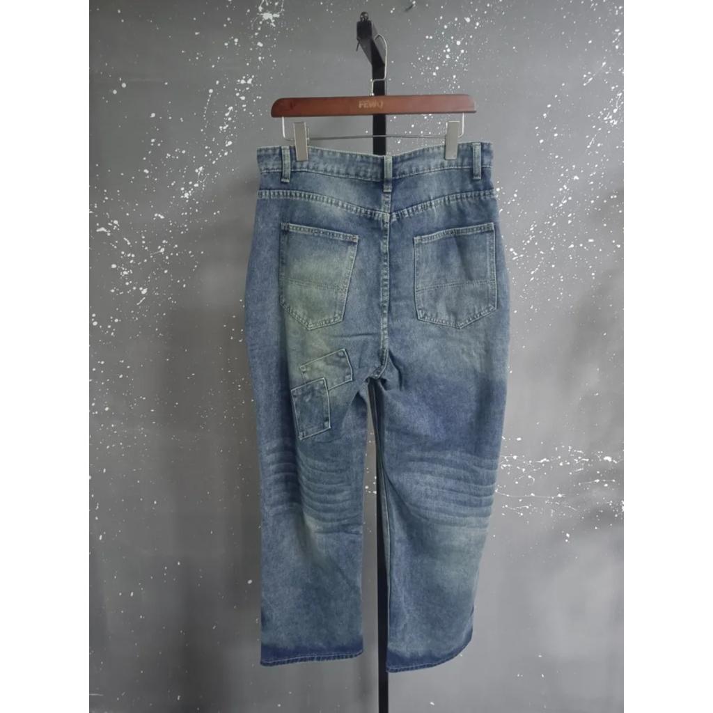 VIONA Europeiska Och Amerikanska Vindgenomträngande Patch-sammansättning Vattentvättade Jeans För Kvinnor