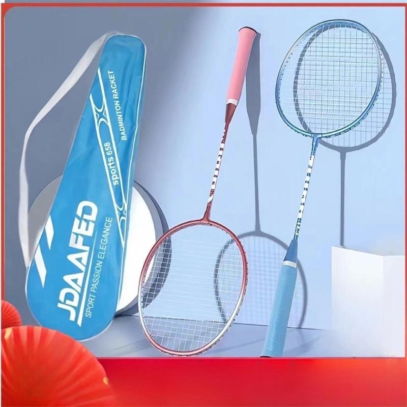 1Pair Shuttlecocks Racquet Light Weight Badminton Racket Set Professional Double Badminton Racquet for 2 Players Playing