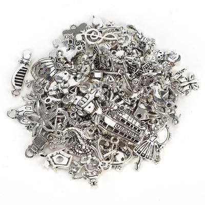 DIY Craft Pendant Accessories Deep Silver Cupronickel for Bracelet Making (100pcs Styles)