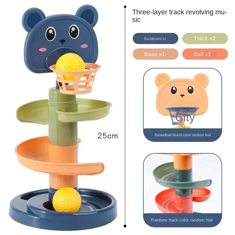 Non-Toxic Montessori Baby Toy Rolling Ball Tower Montessori Educational Games For Babies Stacking Track Baby Development Toys 1 2 3 Years