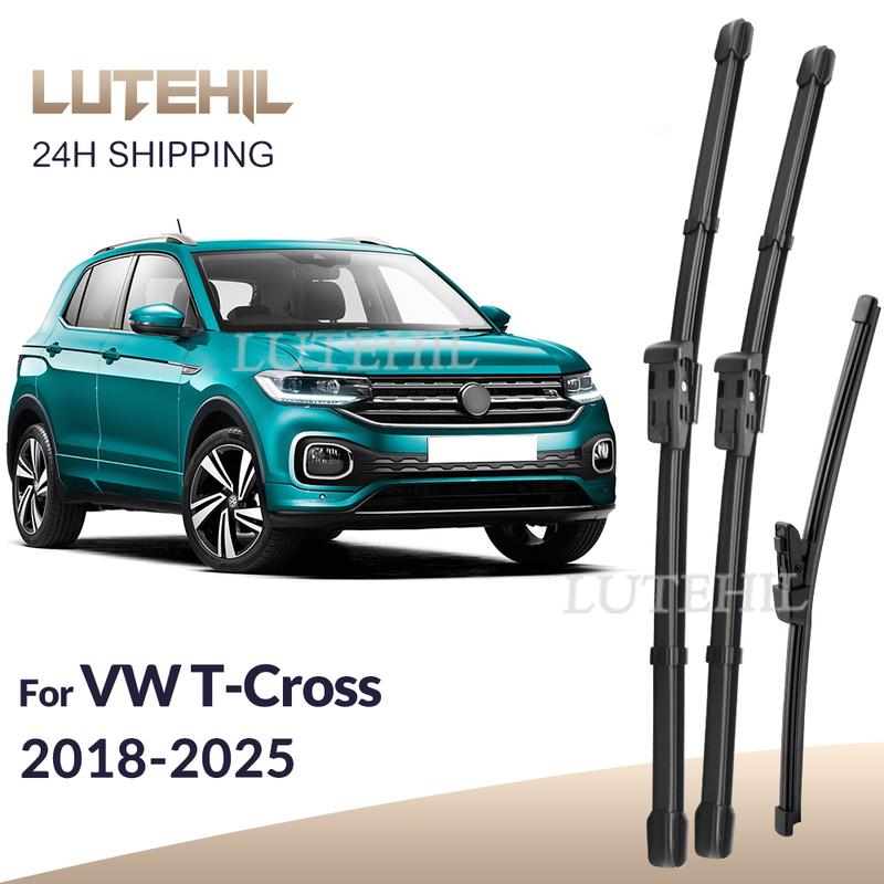 For VW T-Cross 2018-2025 Wiper Front & Rear Wiper Blades Windshield Windscreen Window Brushes 24"+18"+10"