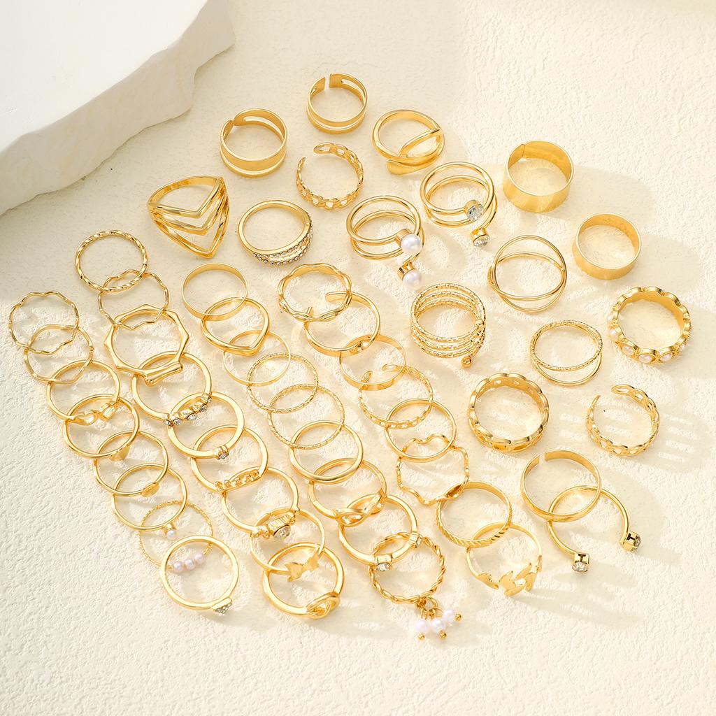 Neues Mode Geometrisches Knöchelringe Set Für Frauen Boho Schmetterling Herz Zirkon Goldfarbe Fingerring Trendiger Party Schmuck Geschenke