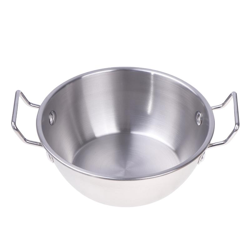 304 Stainless Steel Double Ear Snack Plate Seasoning Sauce Dipping Pickle Plate Cookware Saucepan Dry Pots With Handle
