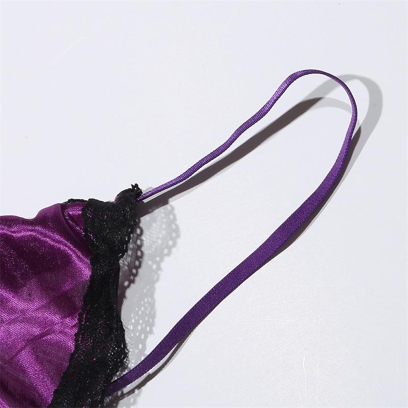 European and American Women Sexy Lingerie Disposable Lace Plus Thin Suspender Pajamas