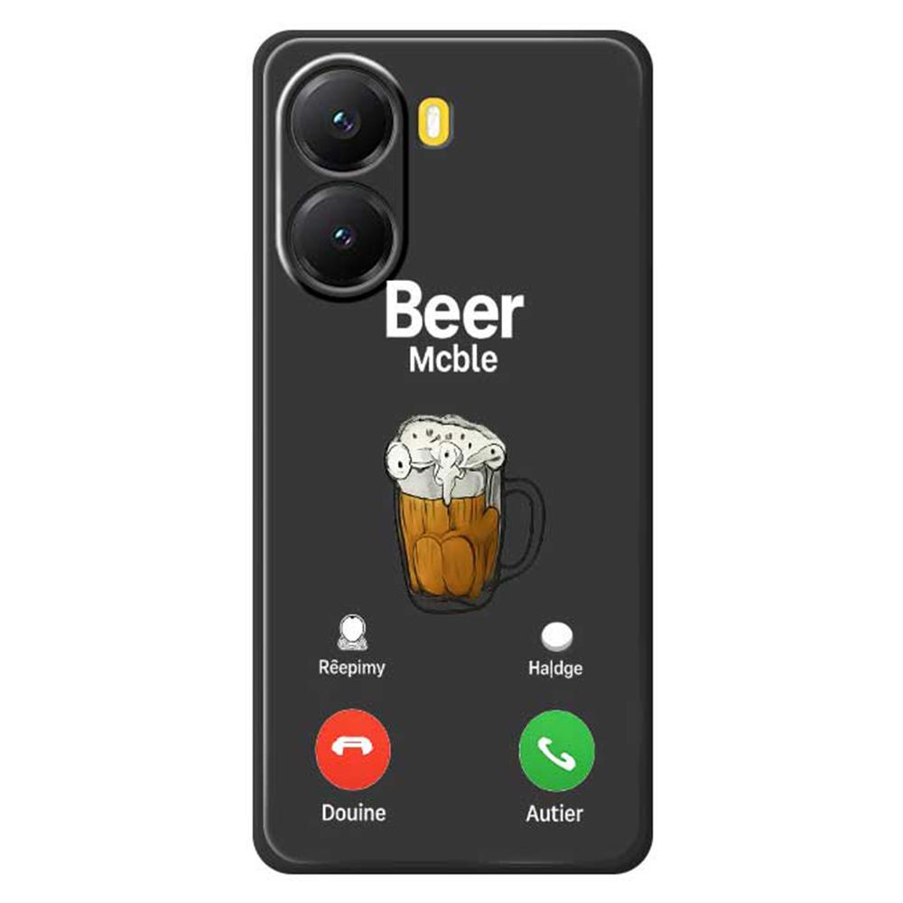 For Xiaomi Redmi Turbo 4 5G/Poco X7 Pro 5G Case Beer Pattern Printing Straight Edge TPU Phone Back Cover