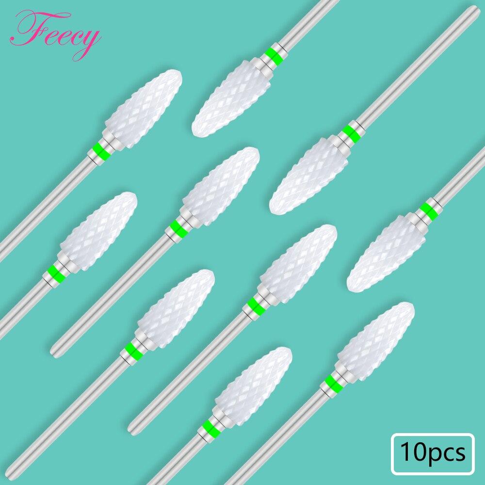 10PCS Milling Cutter For Manicure Set Ceramic Nail Drill Bits Cutters for Removing Gel Varnish Manicure Machine Accessories Mill