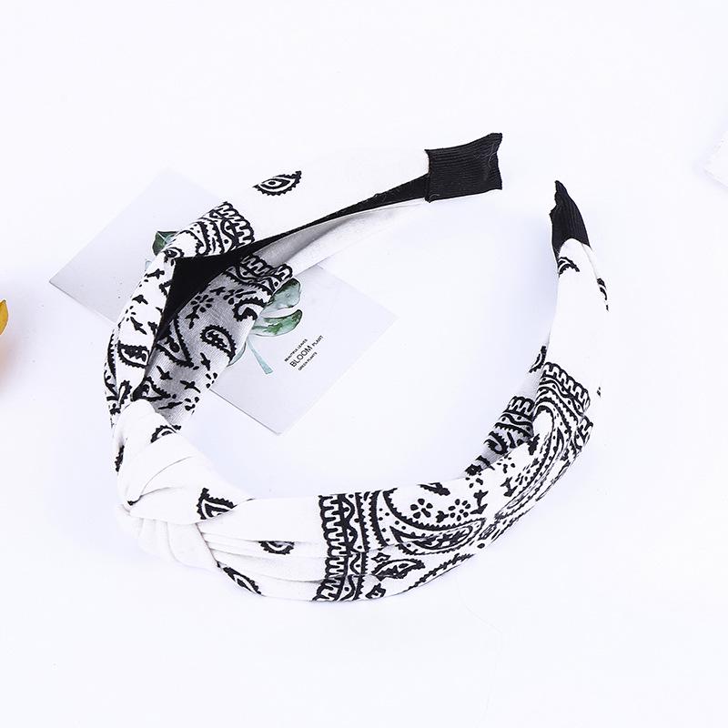 Bohemian Style Wide Knotted Fabric Headband for Women