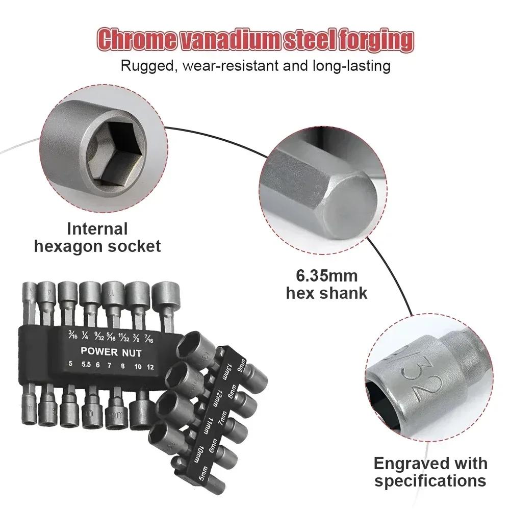 9/14pcs Hex Sockets Sleeve Nozzles Nut Driver Set Screwdriver Set Schroevendraaier Set Bits Sets Tools Socket Wrenches