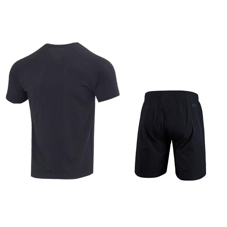 Under Armour Crew Neck Pullover Short Sleeve Top And Elastic Shorts Casual Sports Set Men Sets Black 23500511-001+22500214-001