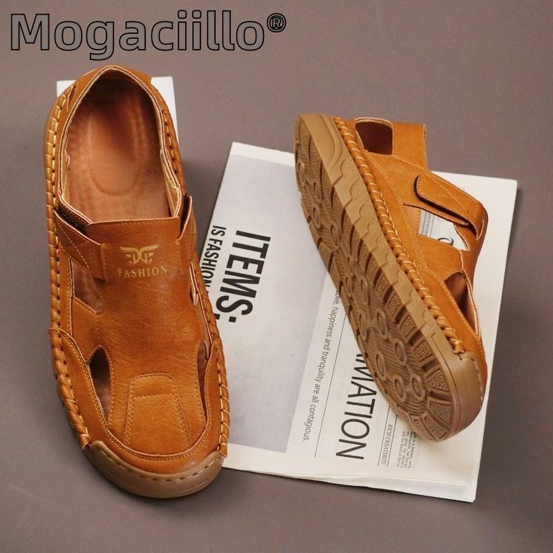 Mote Italiensk Merke Herre Casual Sandaler Massasjesåle Herre Oxford Sko Pustende Sommer Kjøresko Sklisikker Håndlaget Såle