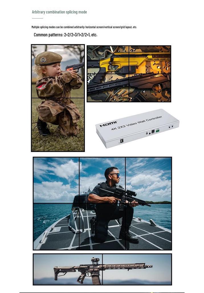 4K HDMI Video Wall Controller - 2x3 LCD TV Splicing Box for Large Screens