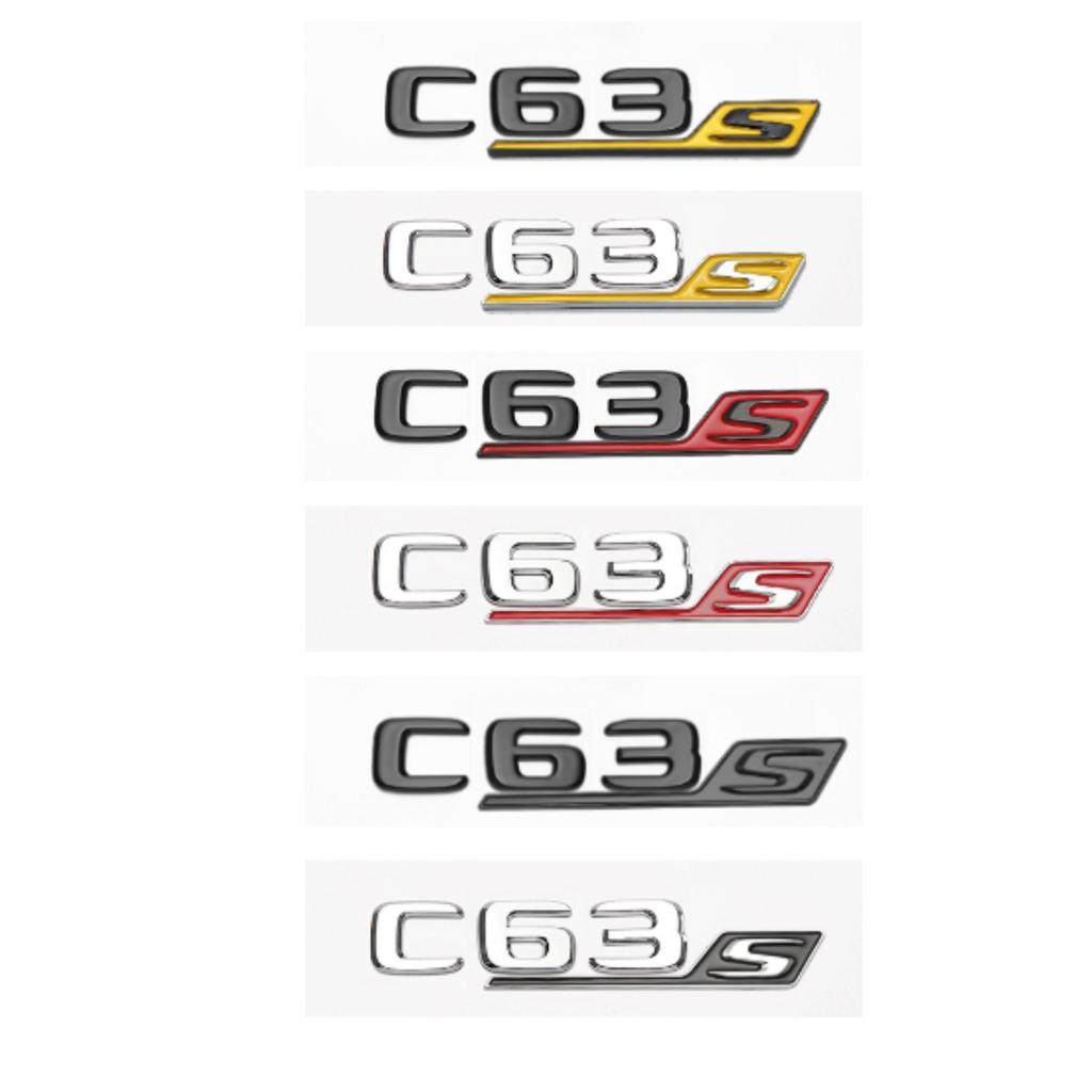 AAZB1 Chrome Black Red Letters C63S V8BITURBO Emblem Car Fender Trunk Rear Badge Sticker For W205 C205 Series Accessories