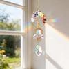 Tree of Life Faux Crystal Suncatcher, Colorful Prism Drop Pendant, Window Hanging Rainbow Maker Ornament for Indoor Outdoor Decor
