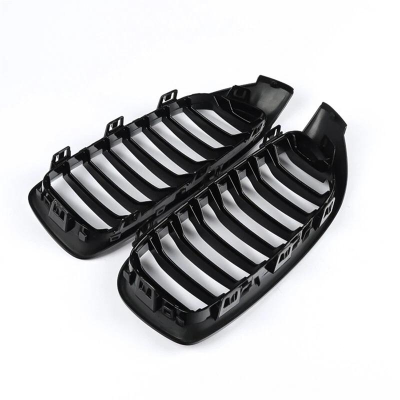 Front Pair For BMW Kidney Grille F32 F33 F36 F82 F83 2014-2020 Color:Glossy Black