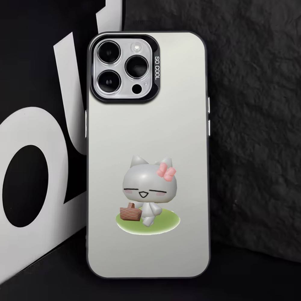 Cute Music cat PNG    Phone Case For iPhone 17,16,15,14,13,12,11 Plus,Pro Max,XS,Colorful Silver Phone case Funda Cover