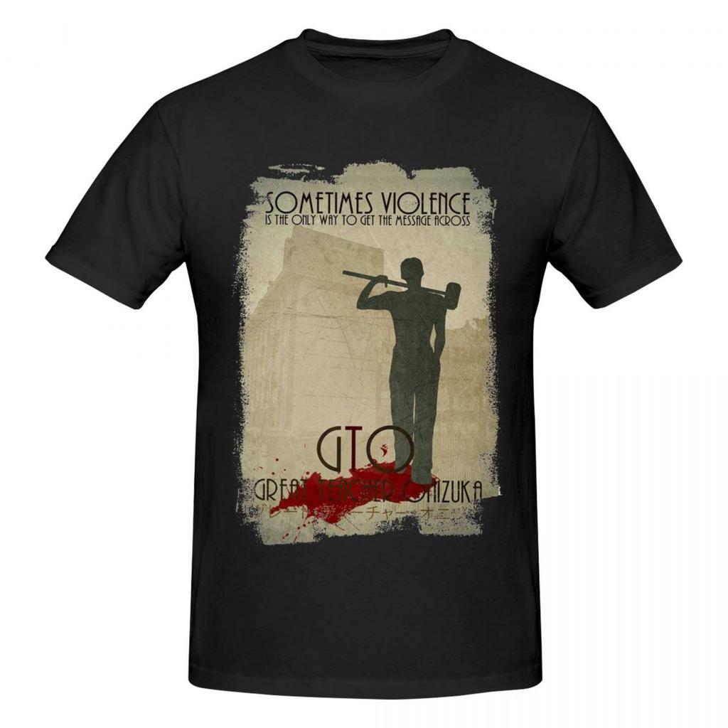 Unisex Great Teacher Onizuka Gto T Shirt Streetwear Big Size Oneck Cotton Sleeve T Shirt Homme