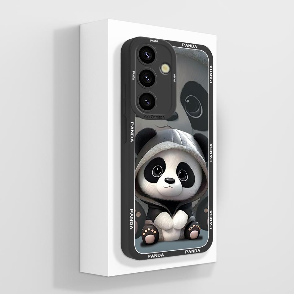 For Samsung Galaxy S25 Plus Ultra Case Cute Panda Premium Liquid Silicone Back Cover For Samsung S 25 Full Protection Soft Funda