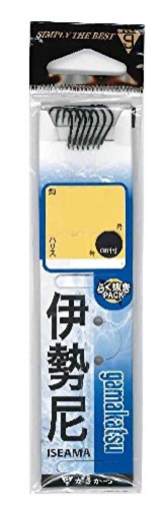 Gamakatsu Isenama Hook (Black) with Thread, 45cm, Size 9, Line 3