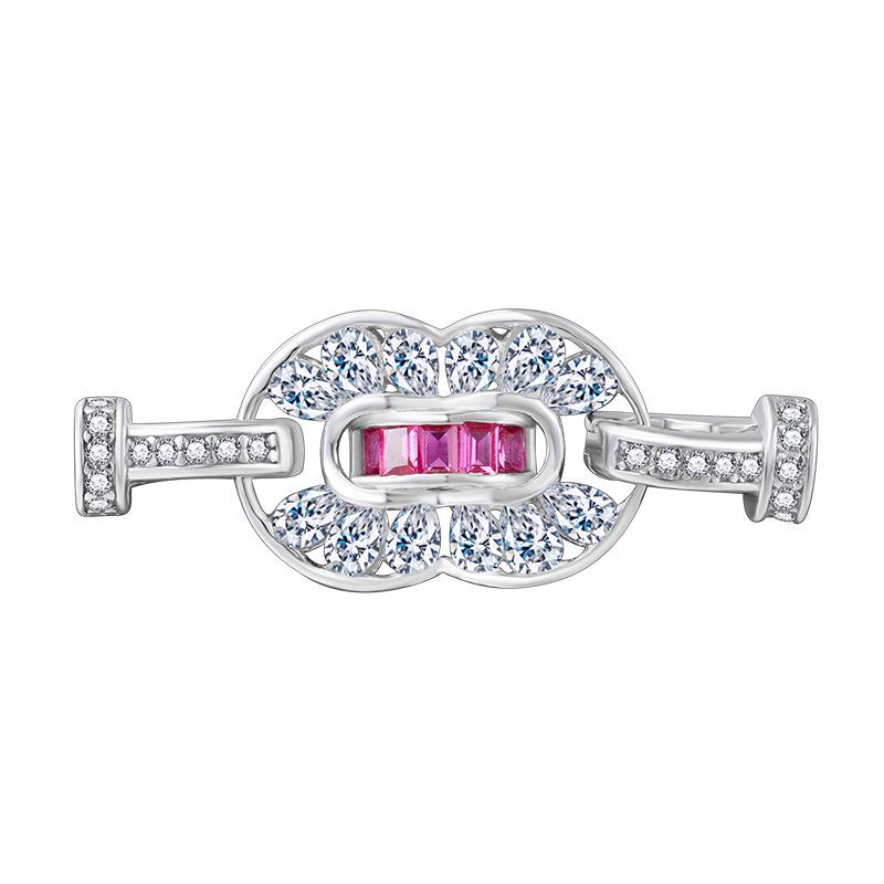 

Colorful Zirconia Figure 8 Double Clasp S925 Sterling Silver Beaded Necklace & Bracelet DIY Handmade Accessories