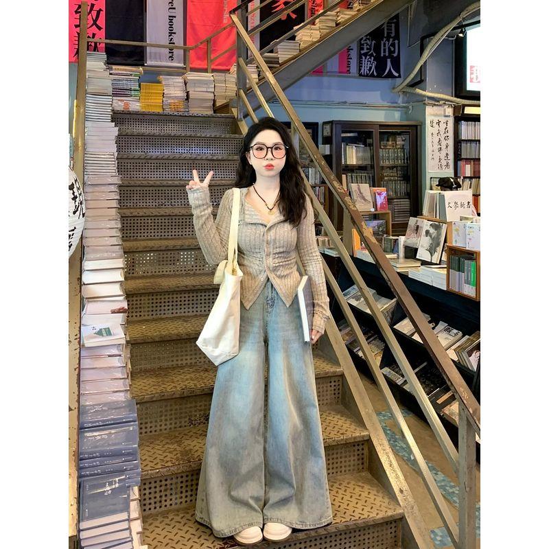 

Ранняя осень Чистое желание Сексуальный вязаный кардиган Топы с длинными рукавами Brown [Best Selling]] S