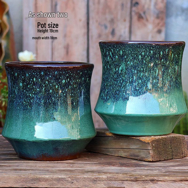 Handcrafted Large Ceramic Flower Pot for Tall Plants and Landscaping