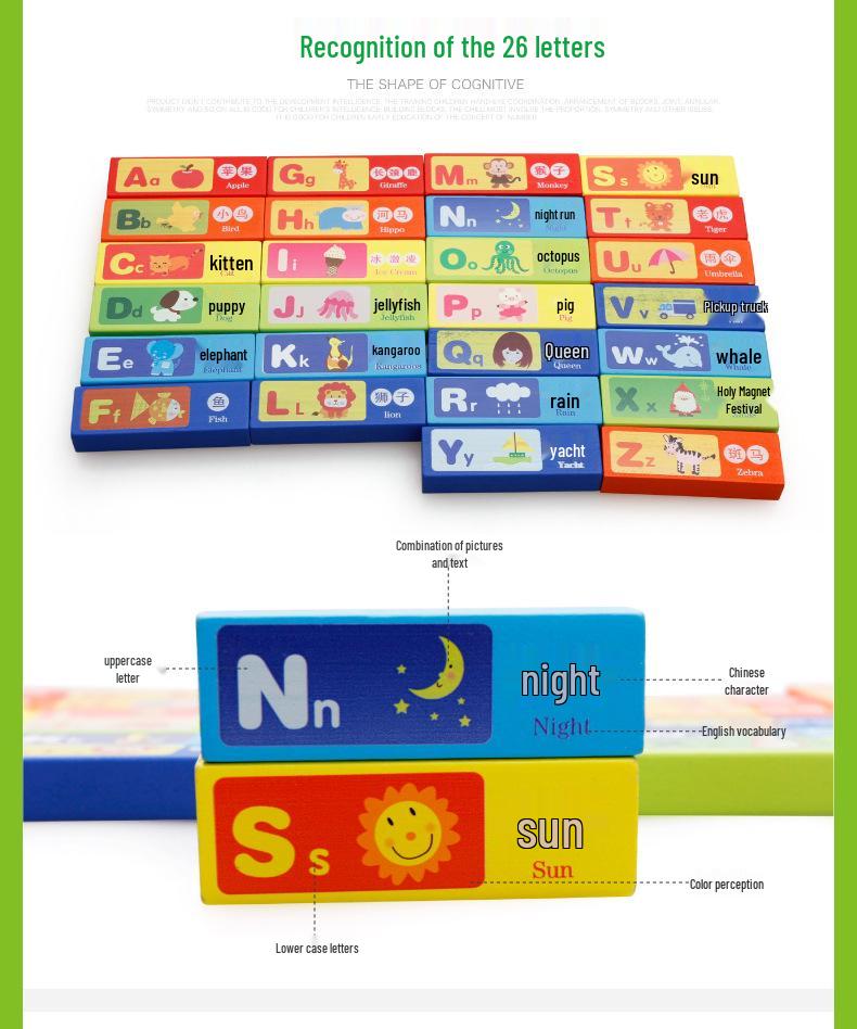 Children's Color Recognition Wooden Marble Stacking Jenga Game