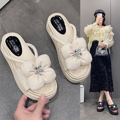 Fashion Women Summer Beach Wedges Sandals Women Heels Platform Sandals Ladies Fashion Flower Slippers Outdoor Slides Pantuflas De Mujer