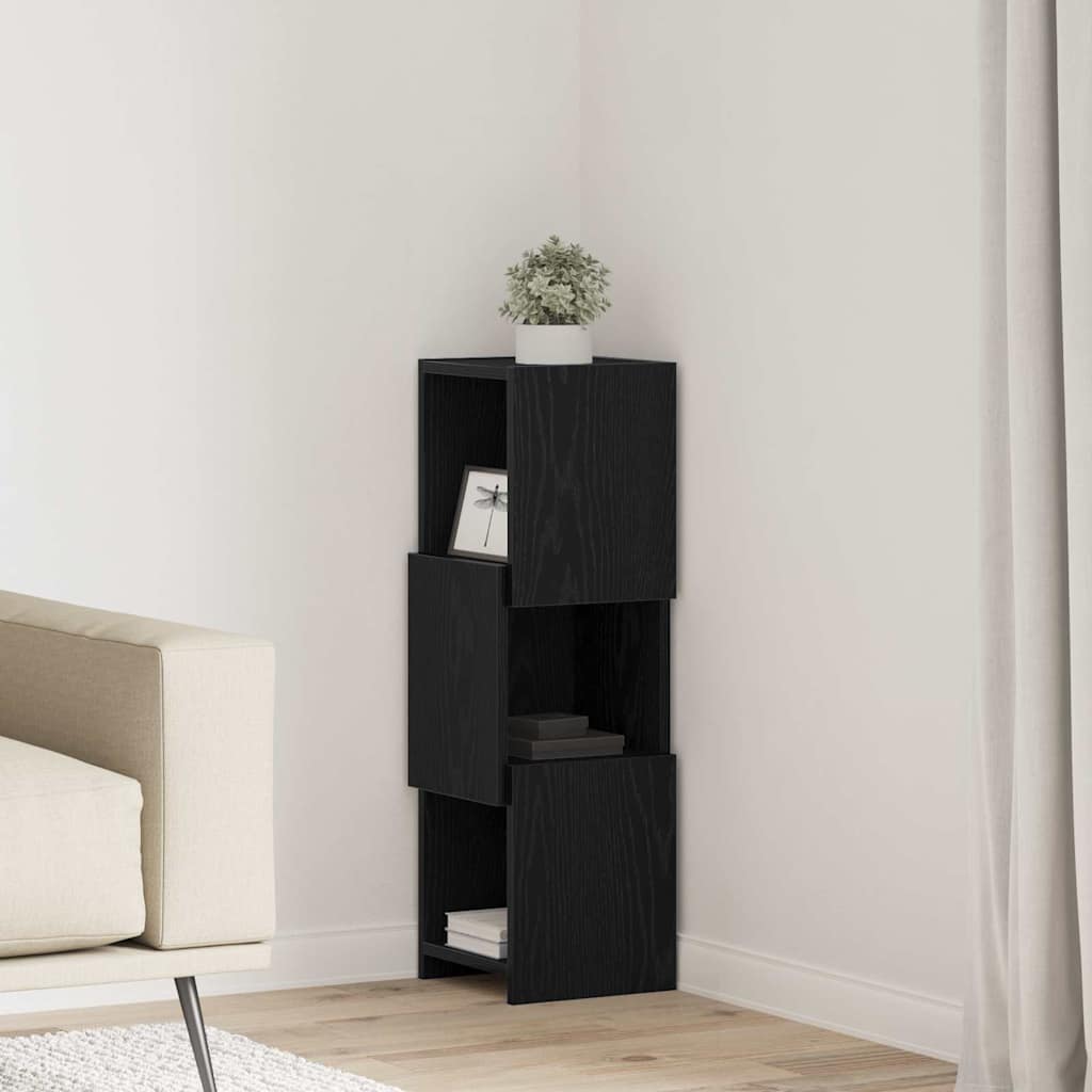 Corner Cabinet Black Oak Effect 25.5 x 25 x 80 cm Particleboard