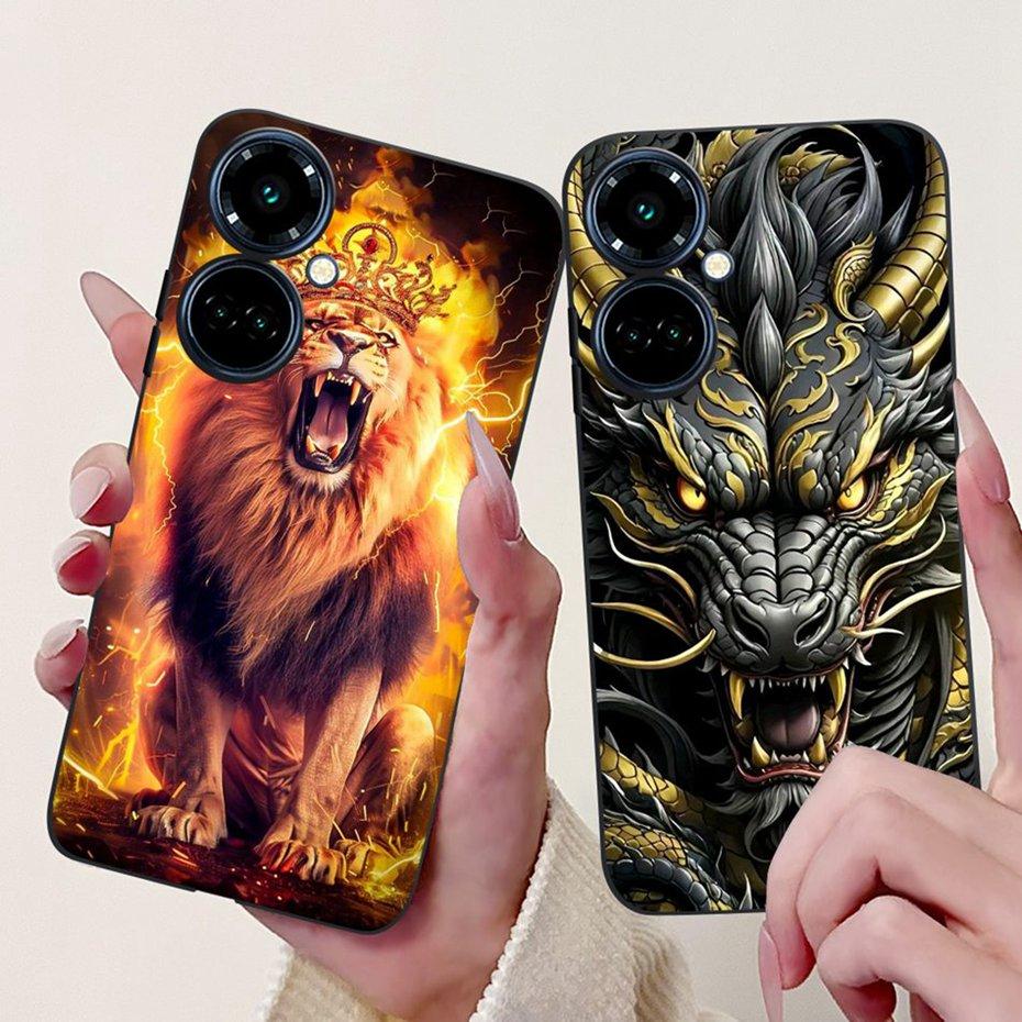 New Design Phone Case For Tecno Camon 19 Pro 5G 4G Camon19 Black Silicone Soft Cover For Tecno Camon 19 19Pro 4G Cases Bumpers