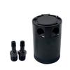 Compact  2-Port Aluminum Oil Catch Reservoir Can Tank Black Universal