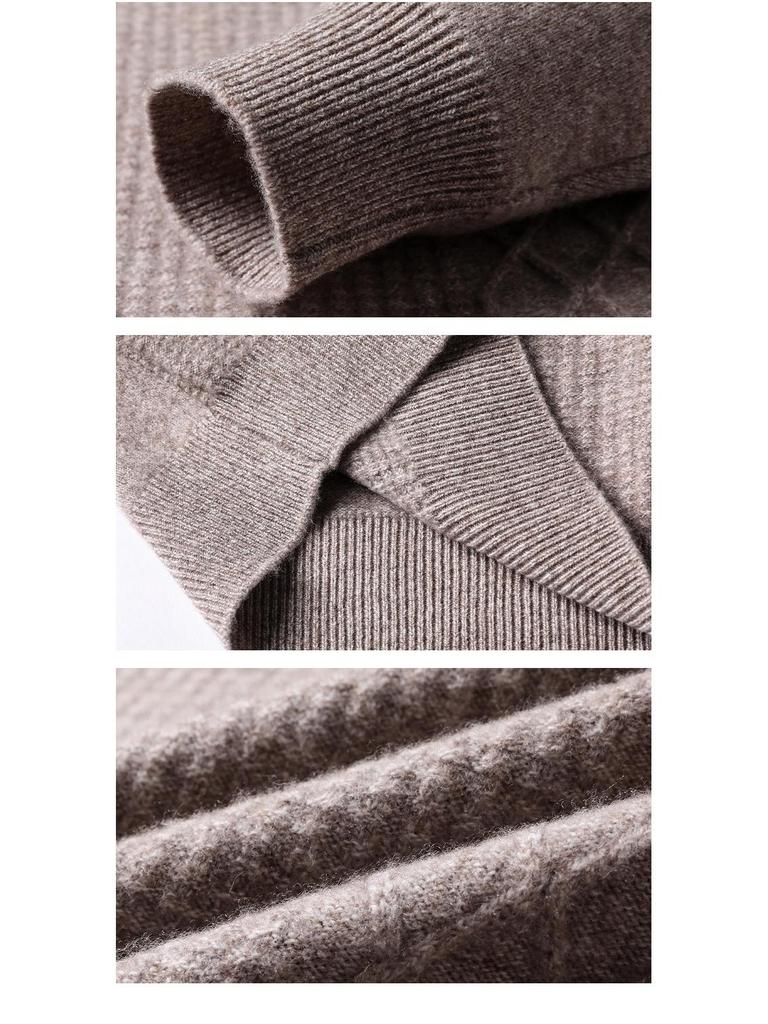 Hengyuanxiang Men's Autumn/Winter 2022 Wool Half-High Collar Sweater for Middle-Aged & Young