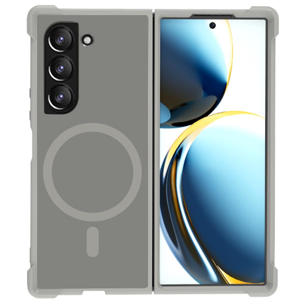 

For Samsung Galaxy Z Fold6 5G Case Compatible with MagSafe TPU+PC Matte Phone Cover Grey