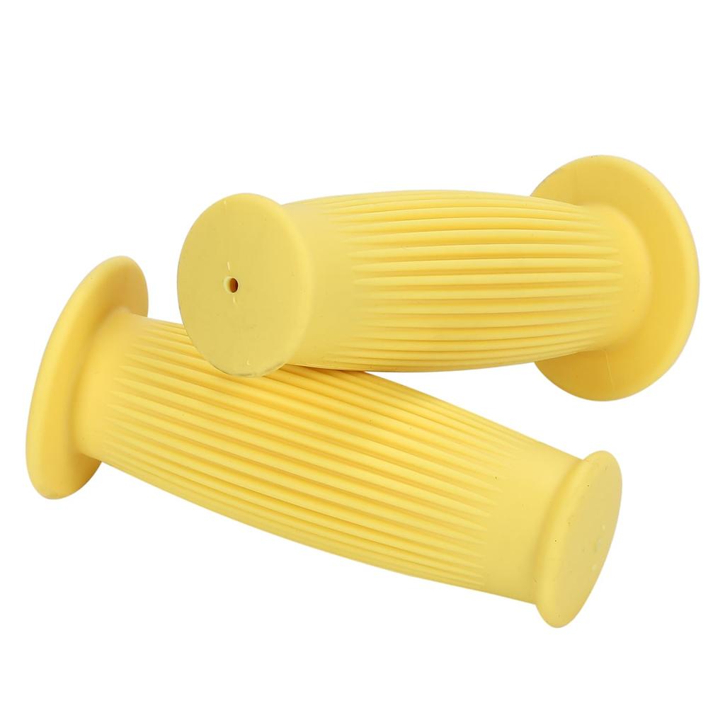 Nakira Motorcycle Grip Moped Handle Barrel Type 0.9 Inch (22.2 Mm) Left and Right Set Rubber F Type (Yellow)
