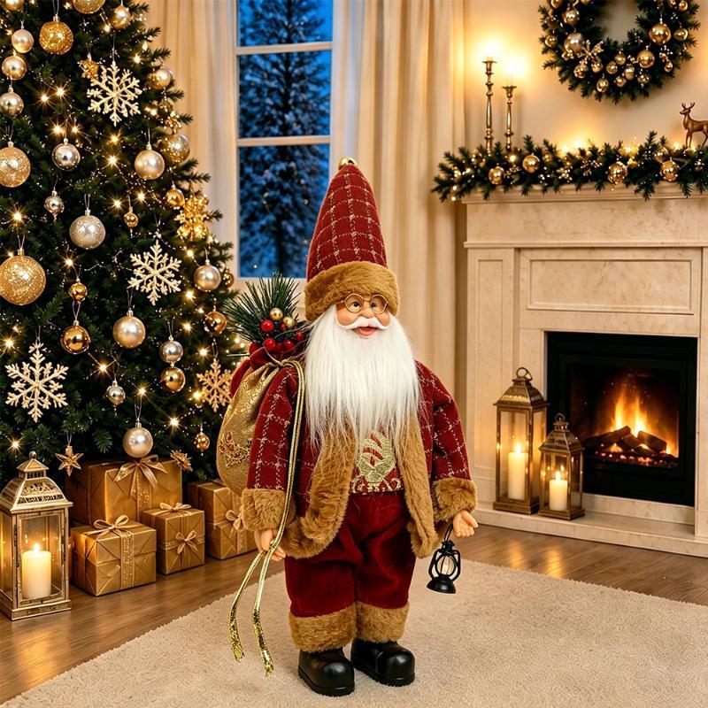 Fine Santa Claus Standing Figurine Christmas Decoration For Window Display Home Ornament