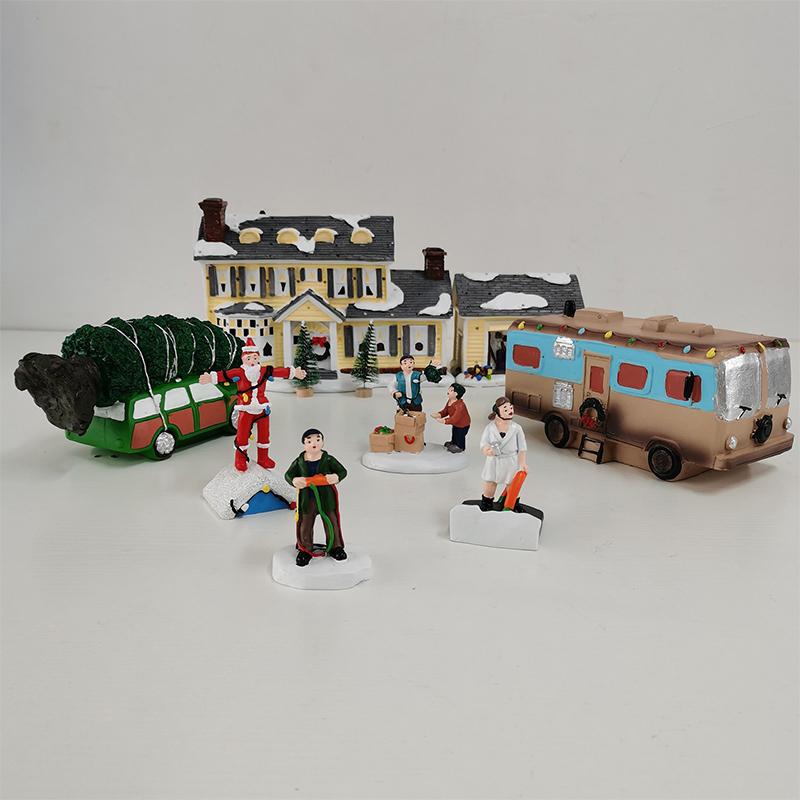 Weihnachtsdorf-Ornament, Weihnachtsferiendorf, Schneedorf für Weihnachtsdekorationen, Griswold-Stil, Haus, Weihnachtsschmuck