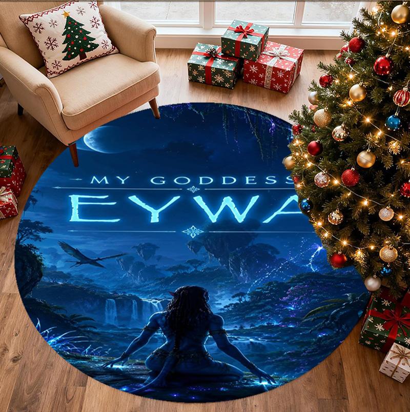 Avatar Pattern Round Rug, Indoor/Outdoor Mat, for Picnic, Gameroom, Bedroom, Office, Living Room, Home Decor Carpet, Birthday Gift