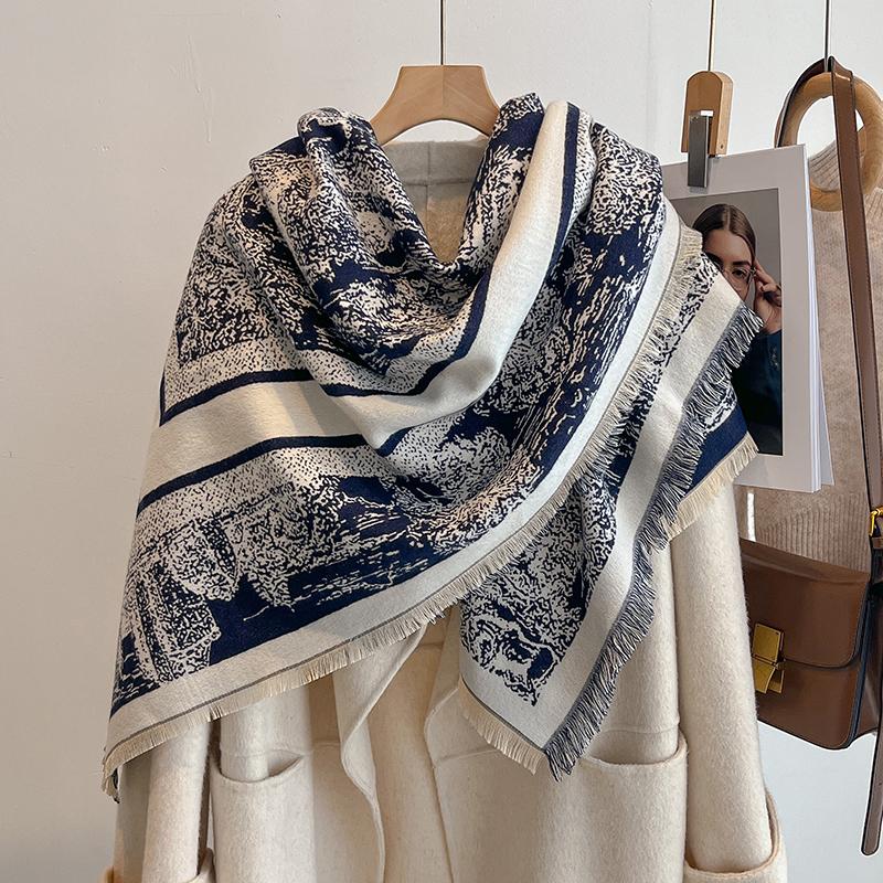 Women'S Winter Wool Scarf - Long Warm Cashmere-Like Solid Pashmina Shawl, Wrap, Hijab, Bandana & Head Scarf