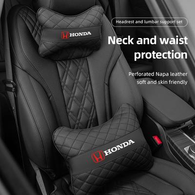 JIB3 Car Seat Headrest Neck Pillow Waist Cushion Accessories For Civic Fit Accord City Vezel CR-V S660 Odyssey HR-V Insight