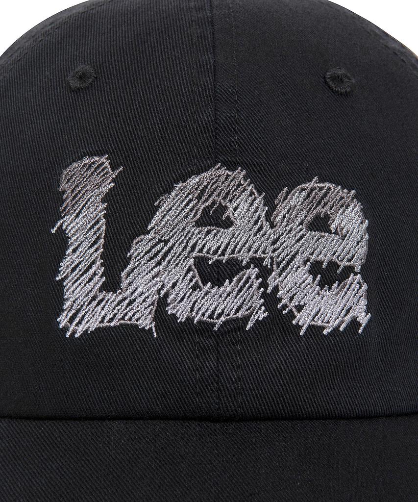 LEE Drawing Stitch Cotton Ball Cap Black
